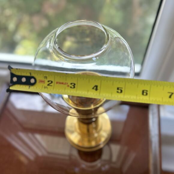 Vintage MCM FOHL Spring Fed Brass Candle Holder With Glass Shade - W. Germany - Picture 8 of 14